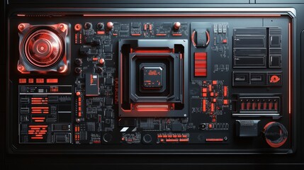 Obraz premium Exploring cpu technology with high-fidelity schematic illustrations and gigapixel detail