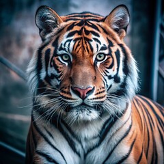 Fototapeta premium Minimalist Tiger Symbol with Strong and Simple Design