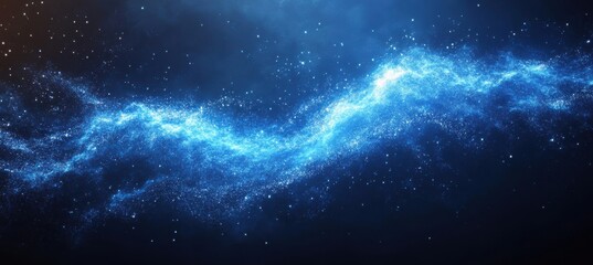 Stunning Cosmic Background with Bright Blue Nebula and Twinkling Stars in a Dark Universe Environment for Creative Projects
