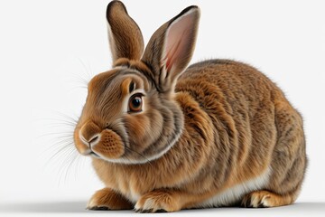 Fototapeta premium there is a brown rabbit that is sitting down on a white surface