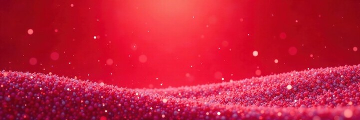Tiny snowflakes scatter on gradient red landscape , frosty, gradient