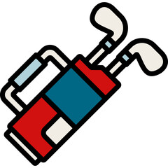 golf stick bag icon
