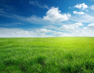 Fototapeta premium landscape with grass and blue sky