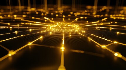 Close-up View of Interconnected Links in a Blockchain Network