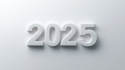 2025 New Year Minimalist White Background Design