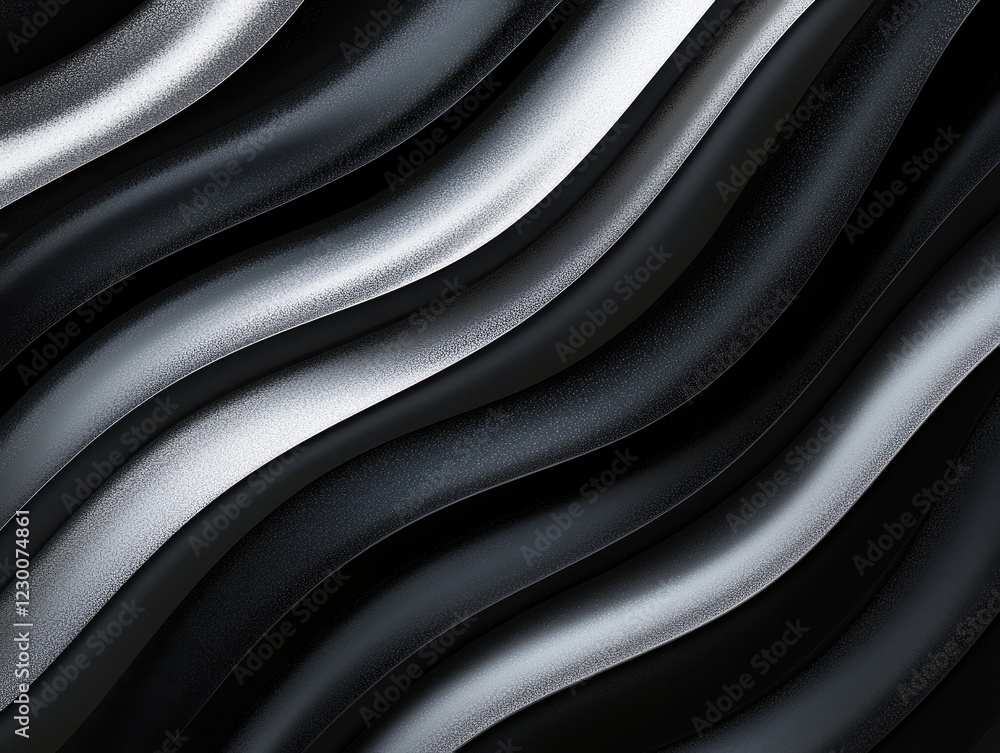 Poster abstract waves in black and gray tones creating a fluid design for modern backgrounds and textures