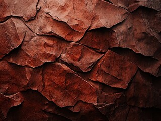 Naklejka premium Textured Red Rock Surface with Uneven Layers, Striking Natural Formations and Rich Earthy Tones