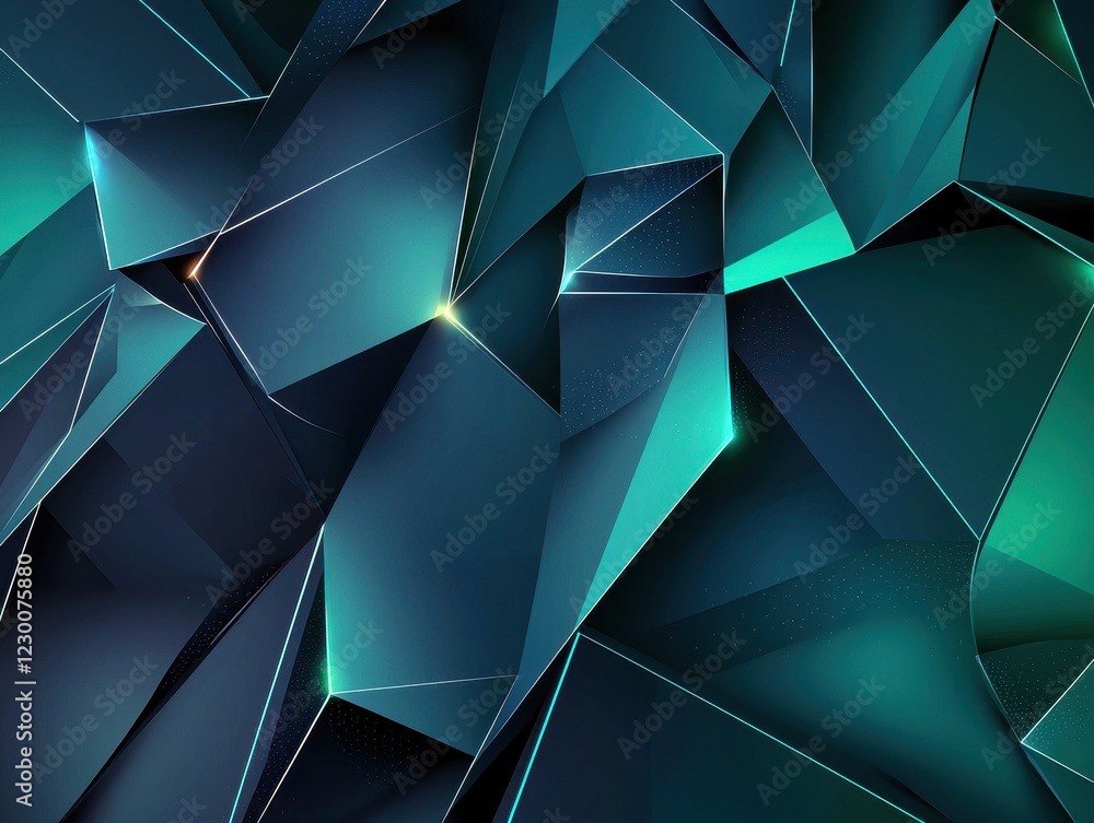 Poster abstract geometric background with sharp angles and vivid colors in dark tones for creative designs 