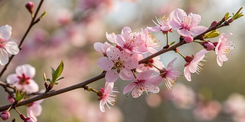 Fototapeta premium Delicate Mimosa Branch, Spring Blossoms, Rule of Thirds Composition