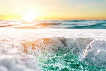 A strategic planner analyzes market trends by the sea, a futuristic analytics approach reveals patterns in ocean waves An innovative approach to understanding nature's complexities through detailed