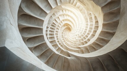 Abstract Spiral Staircase Architecture Beige Taupe 3D Render Design Background