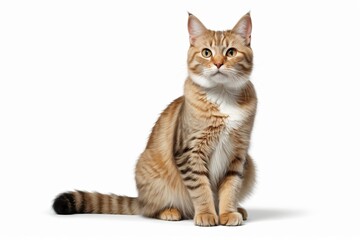 Obraz premium there is a cat sitting on the floor looking at the camera