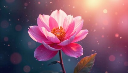 A single abstract bloom with soft light filtering, soft, light