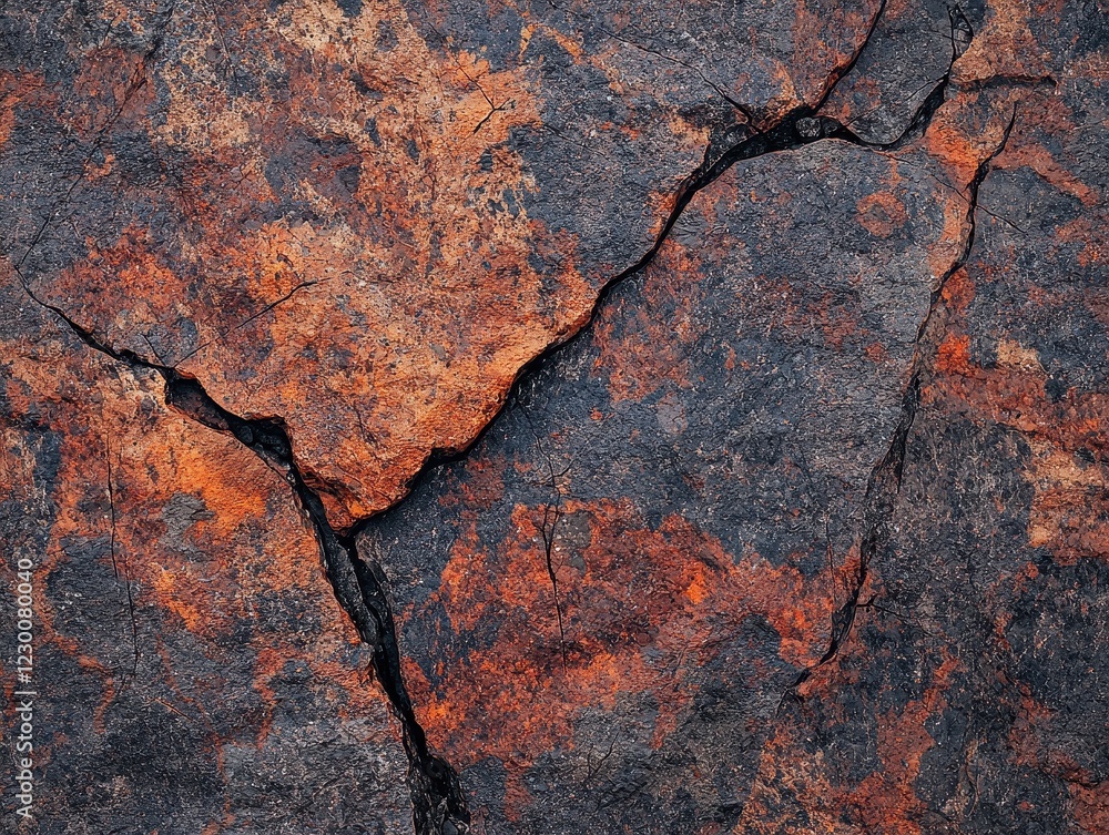 Poster textured surface of natural rock with intricate patterns and colorful mineral deposits displaying ea