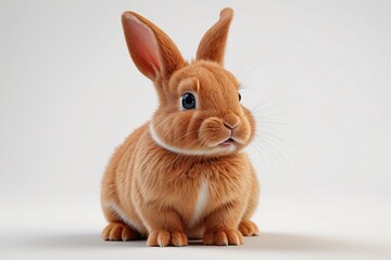 Fototapeta premium there is a small rabbit that is sitting on the floor