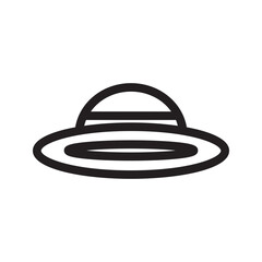 line Beach hat icon with a wide brim and relaxed, casual design. Perfect for summer, vacation, and beach-themed projects.