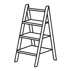 wooden ladder isolated on white