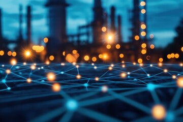 Industrial networking event urban factory digital connectivity nighttime environment technology perspective