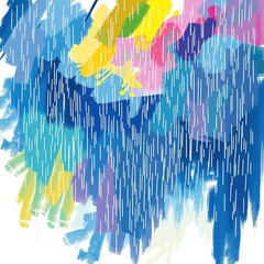 Bold Brushstrokes Capture Abstract Spring Rainstorm