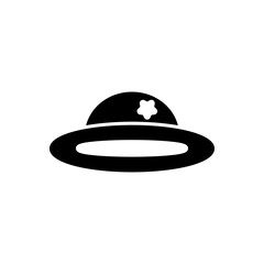 Hat icon adorned with a floral design, adding a touch of elegance and charm. Perfect for fashion, accessories, and seasonal branding projects.