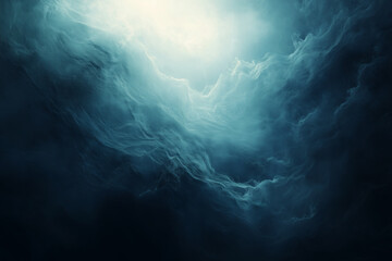 Light pierces through a dark, swirling abyss.