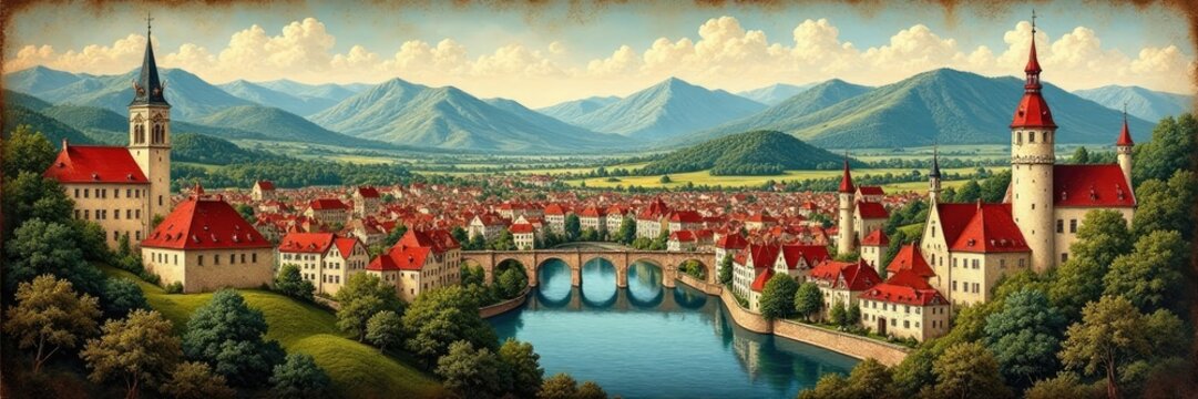 Stadt Salzburgs Wappen auf einem Historischen Tafel, wappen, st?dte