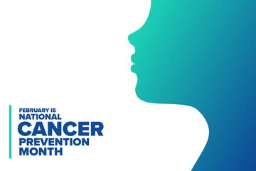 February is National Cancer Prevention Month. Holiday concept. Template for background, banner, card, poster with text. Vector EPS10 illustration.