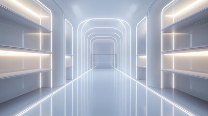 Obraz premium A timeless modern minimalist walk-in closet. 