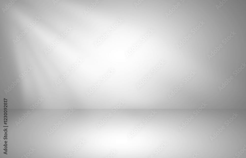 Poster Abstract gray studio gradient wall and floor background in empty room with light