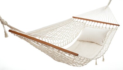 Obraz premium blank white hammock isolated on white background,apartment, comfort, cosy, dining, furniture, indoor, lounge, pillow, relax, rest, room, stylish, trendy, watercolor, chair, 456