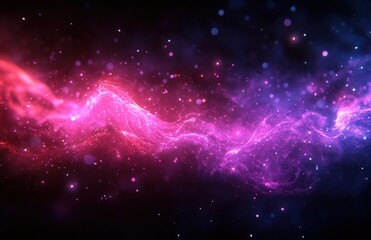 Obraz premium Ethereal Cosmic Nebula in Vibrant Colors of Pink, Purple, and Blue Creating a Breathtaking Interstellar Scene Full of Glowing Stars and Galactic Wonders