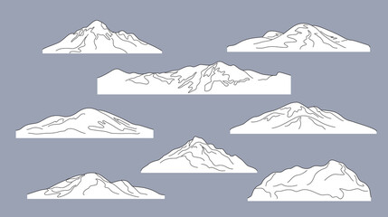 Black and White  Mountains and Hills  Set