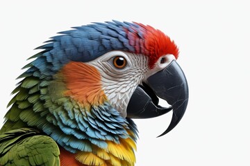 Obraz premium brightly colored parrot with a white background
