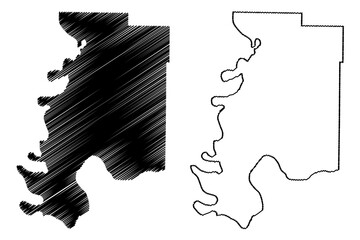 Posey County, Indiana (U.S. county, United States of America, USA, U.S., US) map vector illustration, scribble sketch Posey map