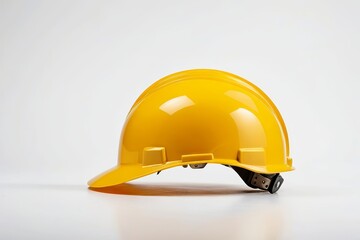 Fototapeta premium yellow hard hat on a white surface