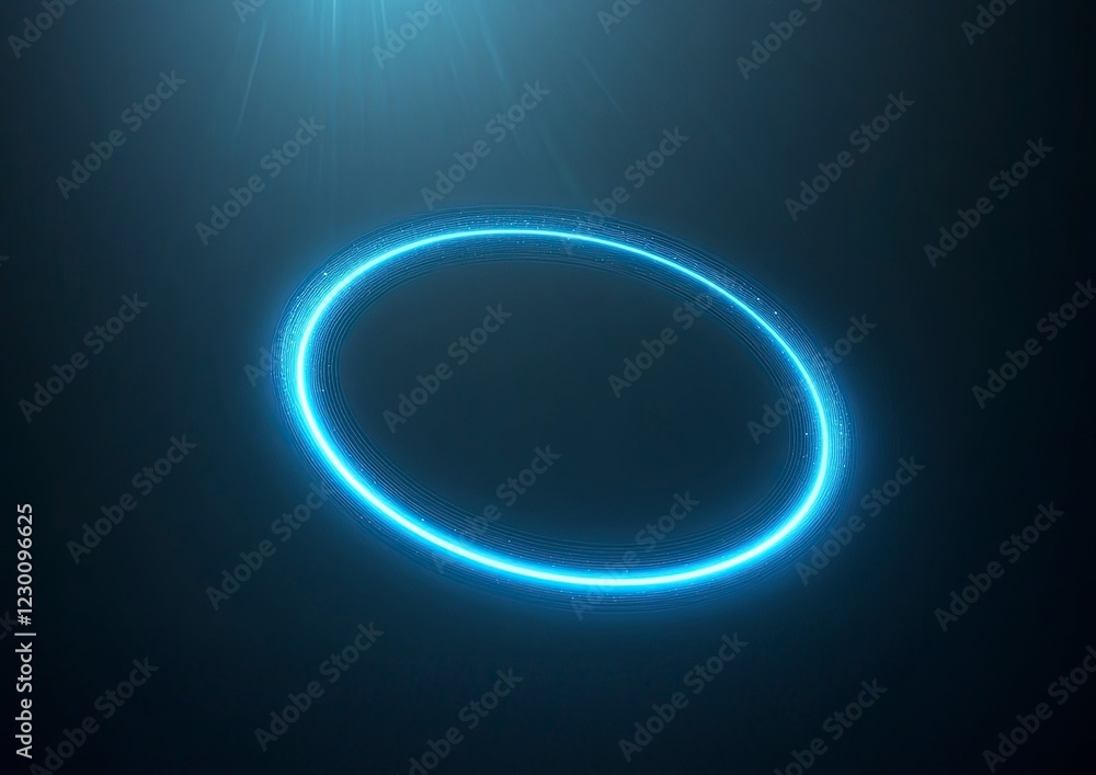 Aufkleber abstract glowing blue light effect with a ring and circle on a black background. vector illustration