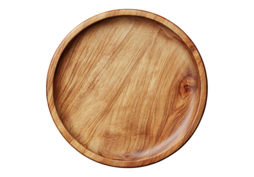 Wooden plate made of walnut tree wood.