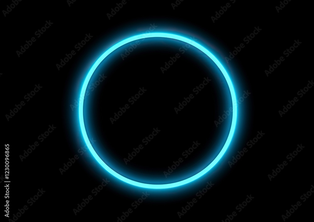 Aufkleber abstract glowing blue light effect with a ring and circle on a black background. vector illustration