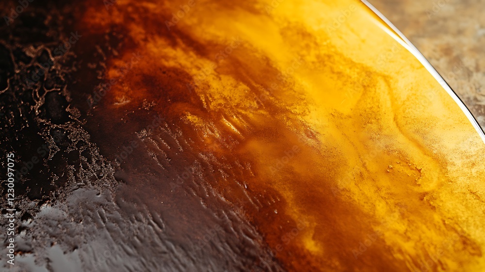 Aufkleber captivating gradient background from warm honey gold to deep amber with a liquid-like, glossy textur