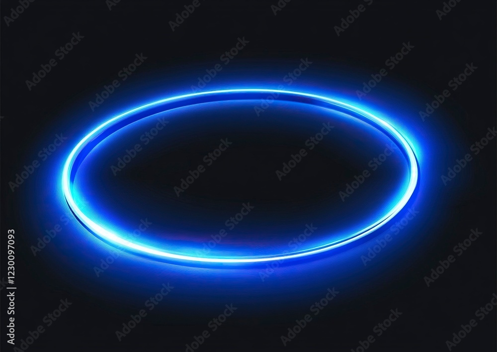 Aufkleber abstract glowing blue light effect with a ring and circle on a black background. vector illustration
