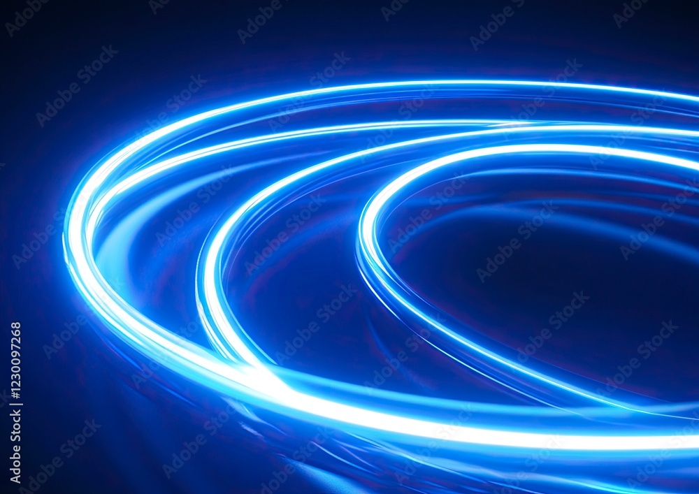 Aufkleber abstract glowing blue light effect with a ring and circle on a black background. vector illustration