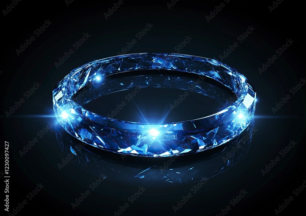 Aufkleber abstract glowing blue light effect with moving lines in a circular shape on a black background, vect