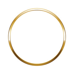 Circle gold frame. Isolated luxury round golden border. Gold ring flat frame mockup design element. Vector illustration.