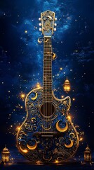 Celestial Acoustic Guitar A Night Sky Symphony