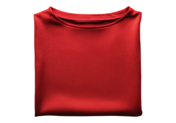 Red folded T shirt.