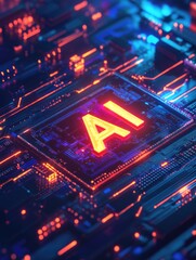 Obraz premium Artificial Intelligence Chip