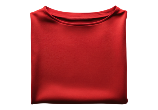 Red folded T shirt.