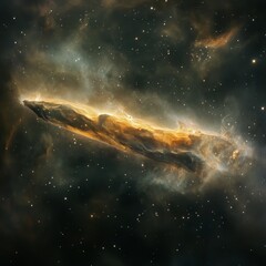 Fototapeta premium Ethereal Cosmic Landscape Featuring Interstellar Nebula and Stars