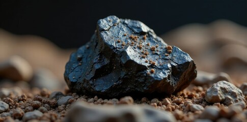 Iron-rich mineral specimen with a rough, rocky texture, earthy, landscape, rocks