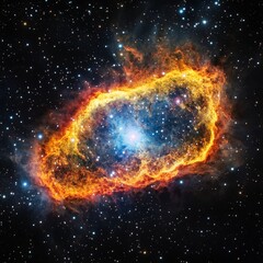 Obraz premium Vivid Cosmic Nebula with Bright Colors and Twinkling Stars in Space